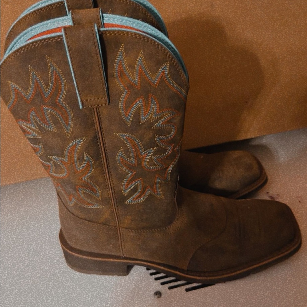 Ariat Brown and Blue Heeled Boots